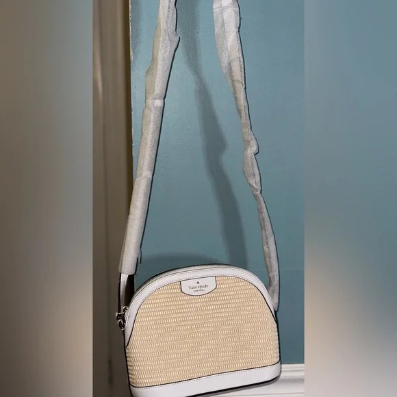 Kate Spade Wicker/White Leather Crossbody - Picture 2 of 8